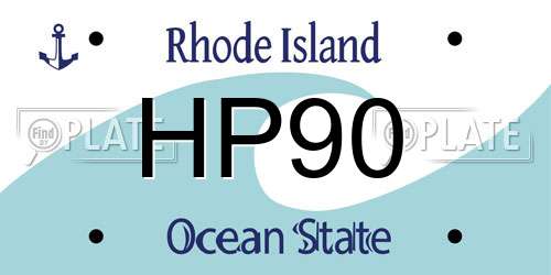 HP90 Rhode Island License Plate