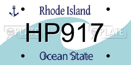 HP917 Rhode Island License Plate