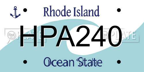 HPA240 Rhode Island License Plate