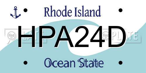 HPA24D Rhode Island License Plate