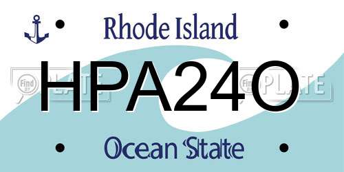 HPA24O Rhode Island License Plate