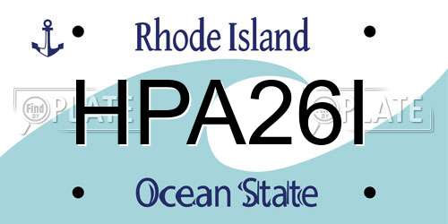 HPA26I Rhode Island License Plate