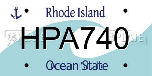 HPA740 Rhode Island License Plate