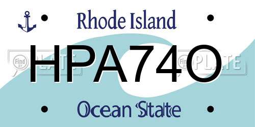 HPA74O Rhode Island License Plate