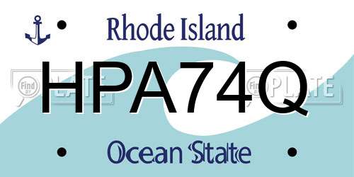 HPA74Q Rhode Island License Plate