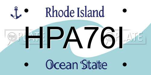 HPA76I Rhode Island License Plate