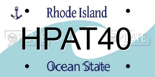 HPAT40 Rhode Island License Plate