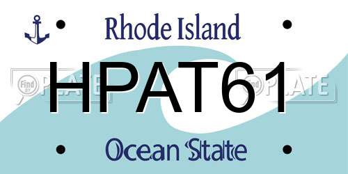 HPAT61 Rhode Island License Plate