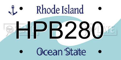 HPB280 Rhode Island License Plate