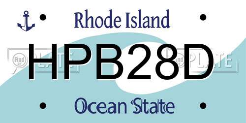 HPB28D Rhode Island License Plate