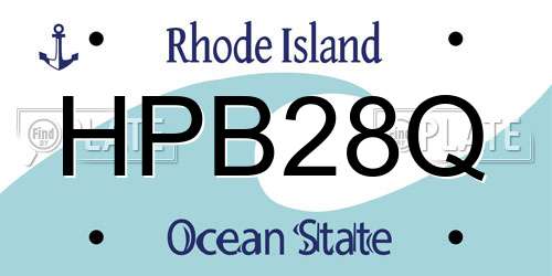 HPB28Q Rhode Island License Plate