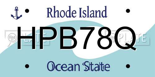 HPB78Q Rhode Island License Plate