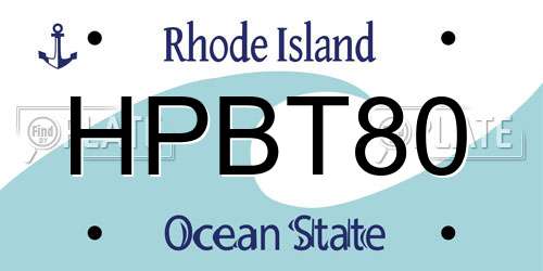 HPBT80 Rhode Island License Plate