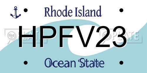 HPFV23 Rhode Island License Plate