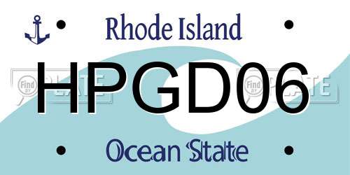 HPGD06 Rhode Island License Plate