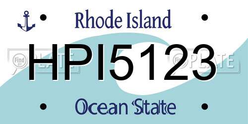 HPI5123 Rhode Island License Plate