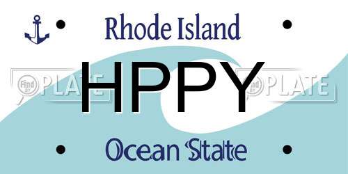 HPPY Rhode Island License Plate