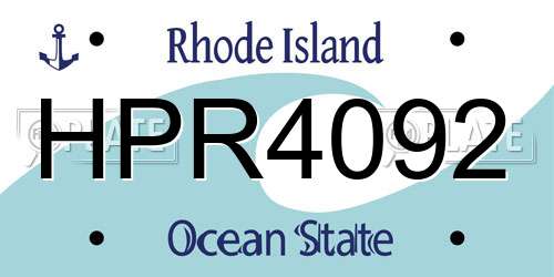 HPR4092 Rhode Island License Plate
