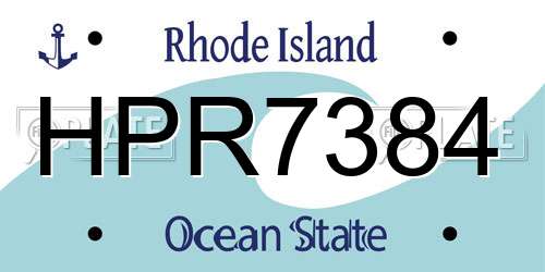 HPR7384 Rhode Island License Plate