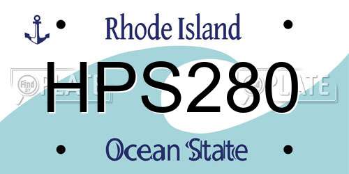 HPS280 Rhode Island License Plate