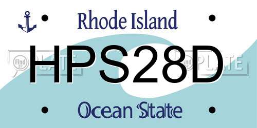 HPS28D Rhode Island License Plate