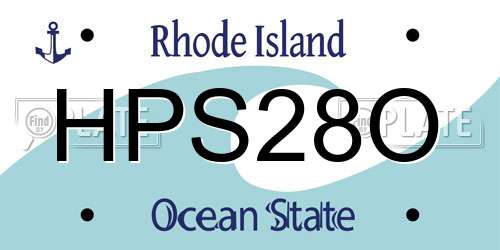 HPS28O Rhode Island License Plate
