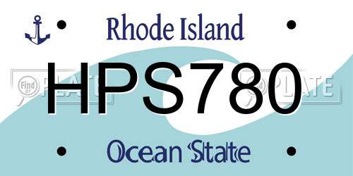 HPS780 Rhode Island License Plate