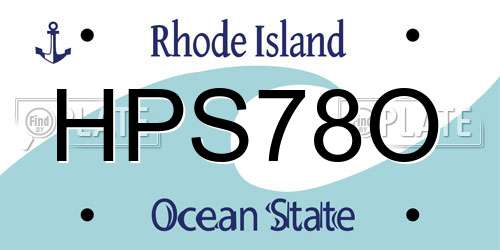 HPS78O Rhode Island License Plate