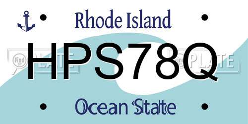 HPS78Q Rhode Island License Plate