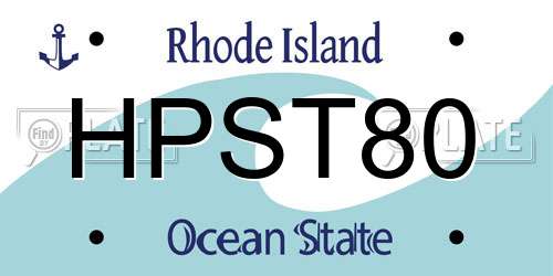 HPST80 Rhode Island License Plate
