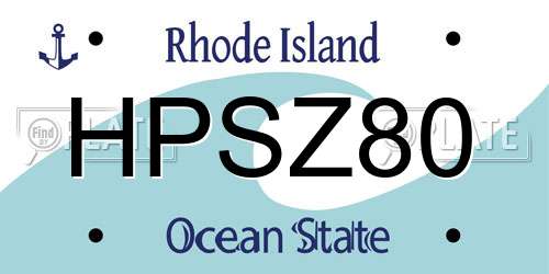 HPSZ80 Rhode Island License Plate