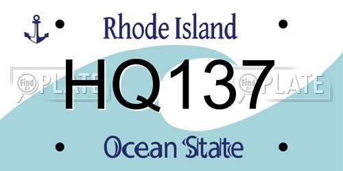 HQ137 Rhode Island License Plate