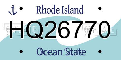 HQ26770 Rhode Island License Plate