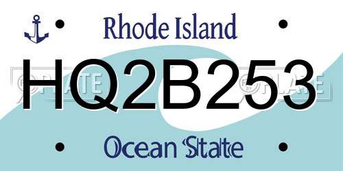 HQ2B253 Rhode Island License Plate