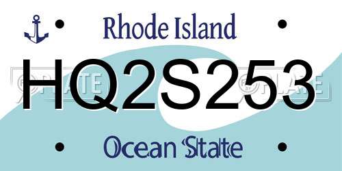 HQ2S253 Rhode Island License Plate