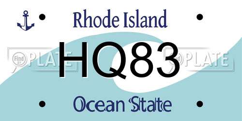 HQ83 Rhode Island License Plate
