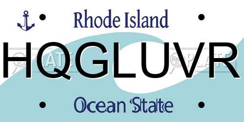 HQGLUVR Rhode Island License Plate