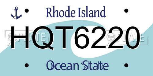 HQT6220 Rhode Island License Plate