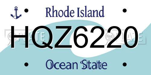 HQZ6220 Rhode Island License Plate