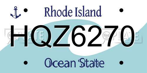 HQZ6270 Rhode Island License Plate