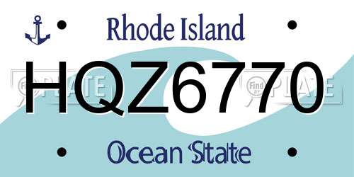 HQZ6770 Rhode Island License Plate