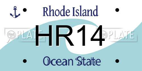 HR14 Rhode Island License Plate