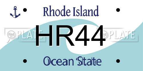 HR44 Rhode Island License Plate