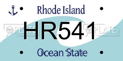 HR541 Rhode Island License Plate