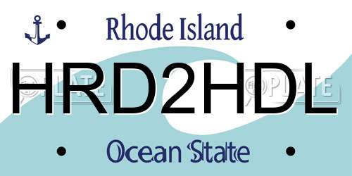 HRD2HDL Rhode Island License Plate