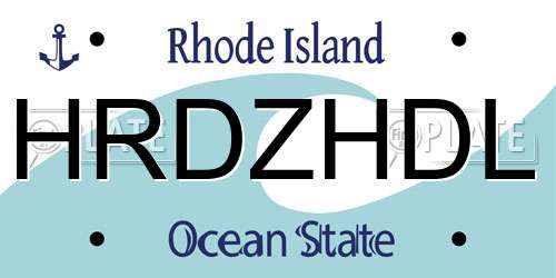 HRDZHDL Rhode Island License Plate