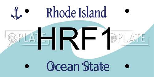 HRF1 Rhode Island License Plate