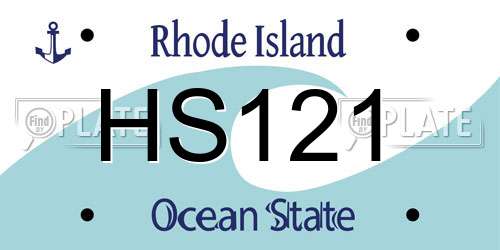 HS121 Rhode Island License Plate