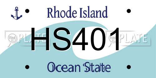 HS401 Rhode Island License Plate