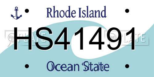 HS41491 Rhode Island License Plate